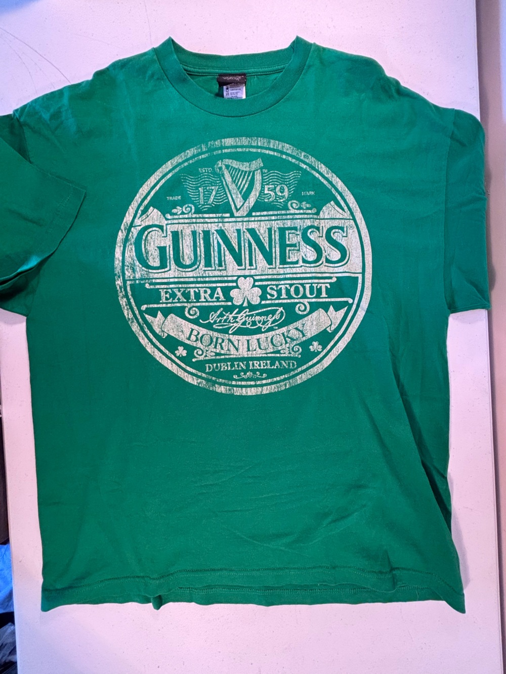 Guinness Green Short Sleeve Tee with White Logo Circle